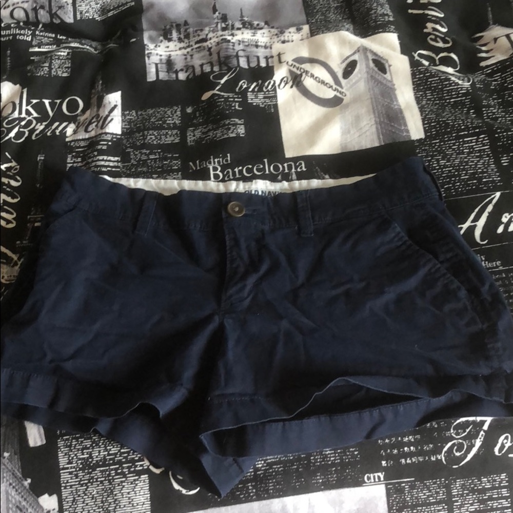 Navy chino shorts